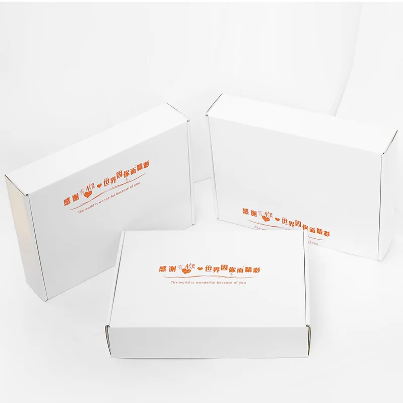 OEM Custom Logo Corrugated White Boxes Gift Shipping Paper Box