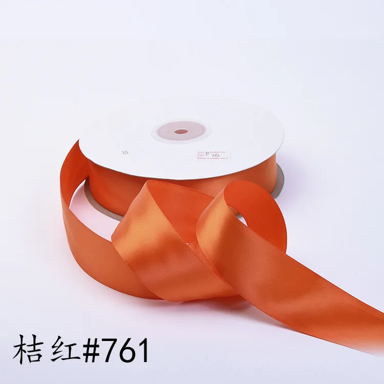 4cm 100yard Decoration Hair ribbon Mix Colors Double single Face red Polyester  satin Gift ribbons  for Wrapping flowers