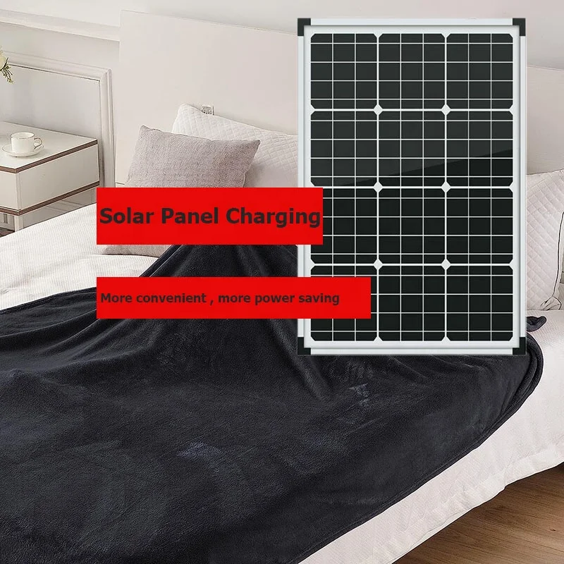 Digital 12V smart solar powered electric heated blanket electric heated throw blanket heating element for bed sofa