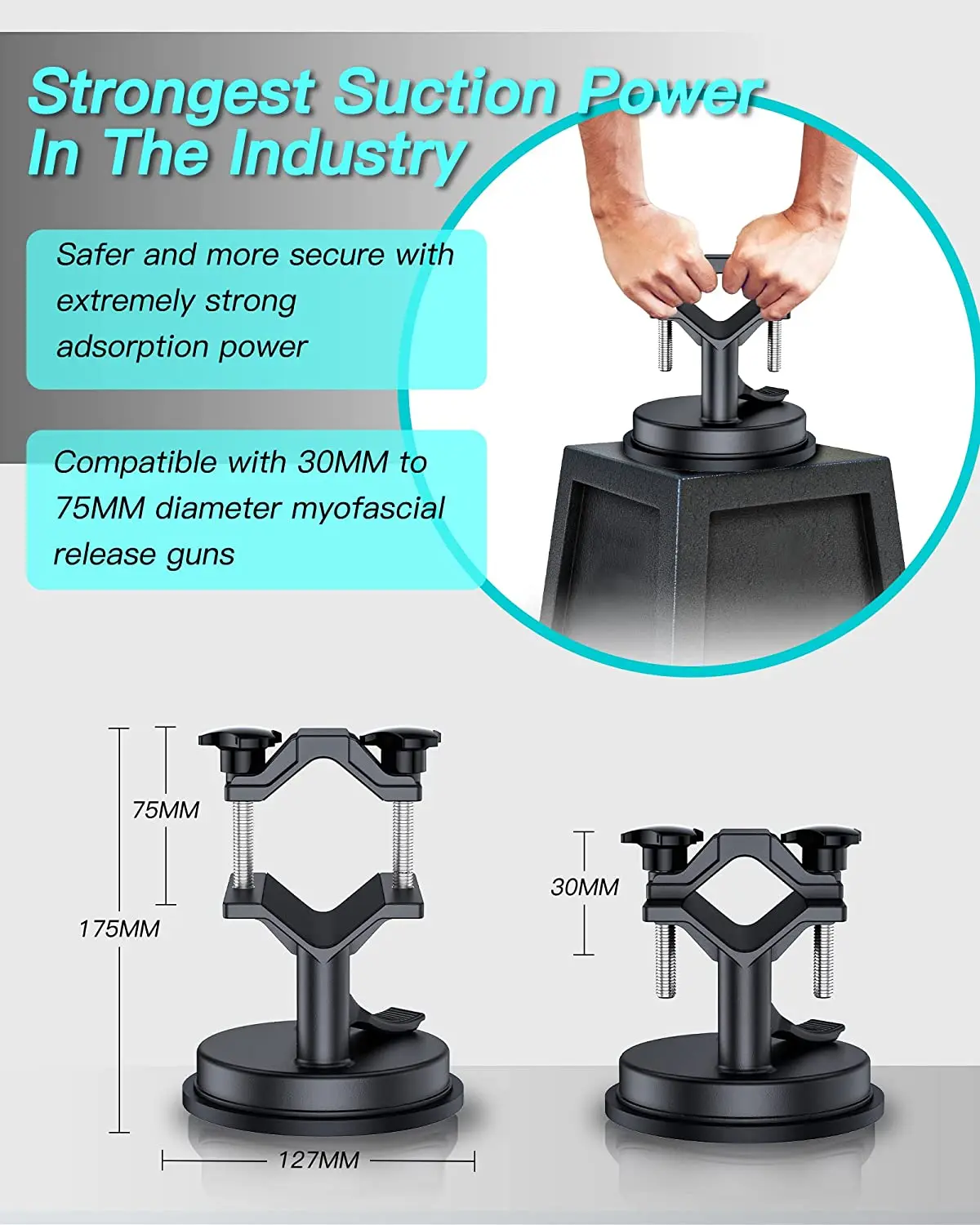 2023 Newest Strong Suction Massage Gun Holder Mount PRO for Back Hands Free Percussion Muscle Massager Wall Mount Self-Massage
