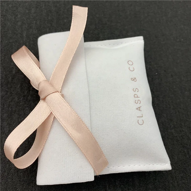 Custom Logo Envelope Luxury Jewelry Pouch Handicraft Dust Drawstring Suede Velvet Bags For Gift