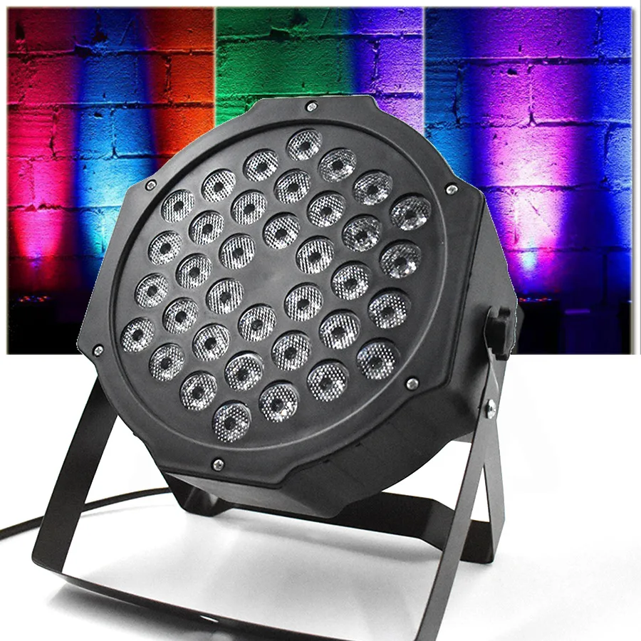 Portable 36 LED RGB DJ Par Lights Sound DMX 512 Control Disco Party Wedding LED Flat Par Light