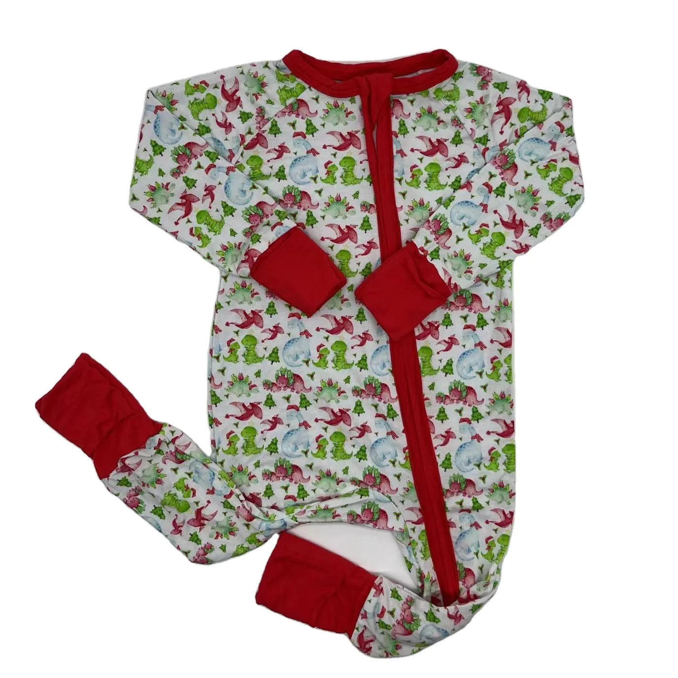 Organic bamboo cotton beautiful  rainbow unicorns print long sleeve two-piece for kids sleeper clothes