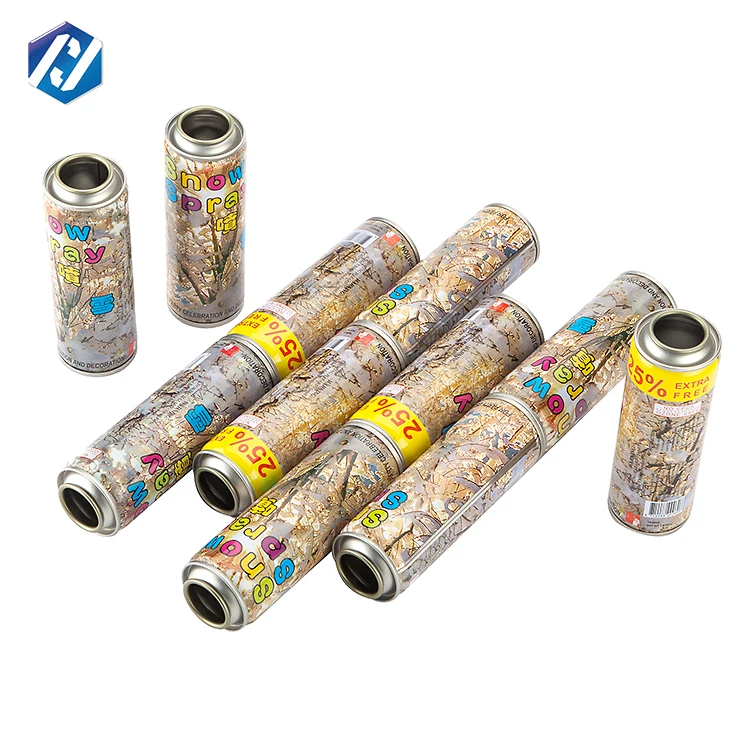 Factory Cheap Custom diam 45mm Aerosol Cans Christmas Ribbon And Snowflake Spray aerosol metal  tin can