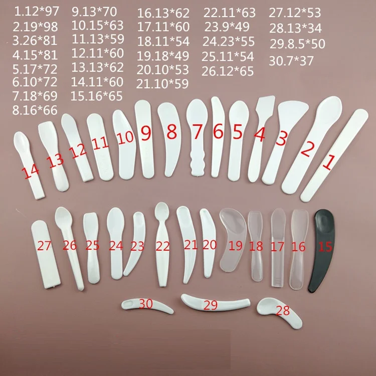 
tools plastic eye facial cream stick scoop spoon white black spatula scoop for cosmetic