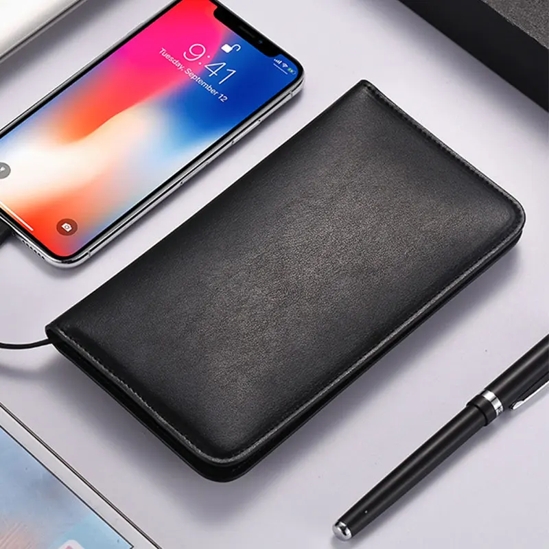 Factory wholesale wallet power bank 10000mah card holder for woman or man,Bestseller multi-color wireless USB charger