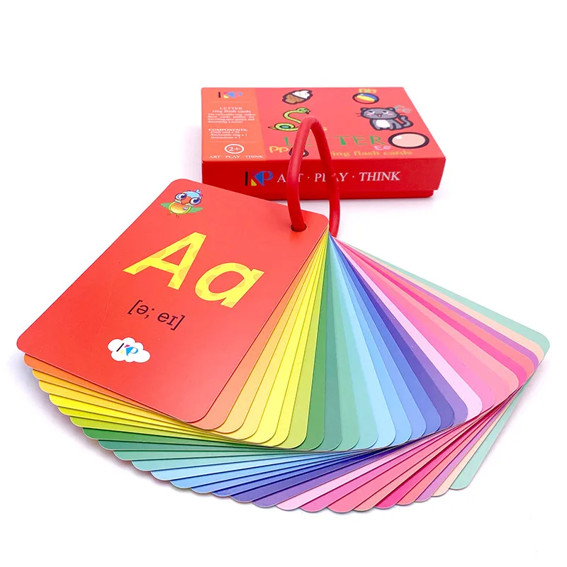 Customize Your Own 300gsm Black Core Paper English Flash Printing Playing Cards For Children Flashcard