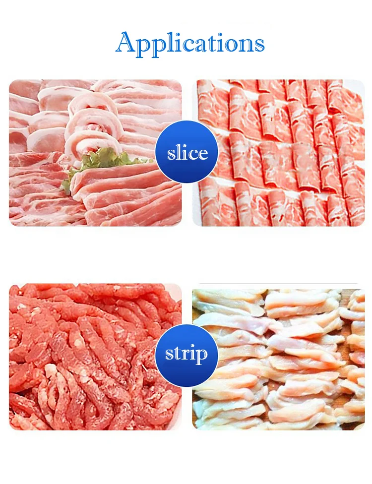 Commercial Electric Fresh Meat Cube Cutter Slicer Meat Cutting Machine Automatic Frozen Meat Slicer Bacon Slicing Machine