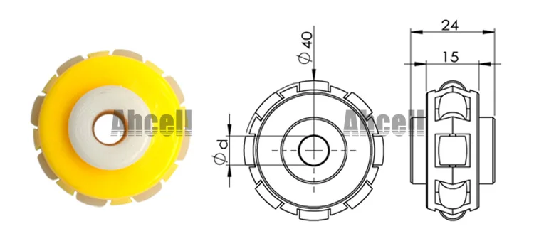 40mm POM ABS Plastic Omnifloat Multi Directions Roller Conveyor Caster, 39mm Cargo Parcel Box Carton Wheels Conveyor Castor