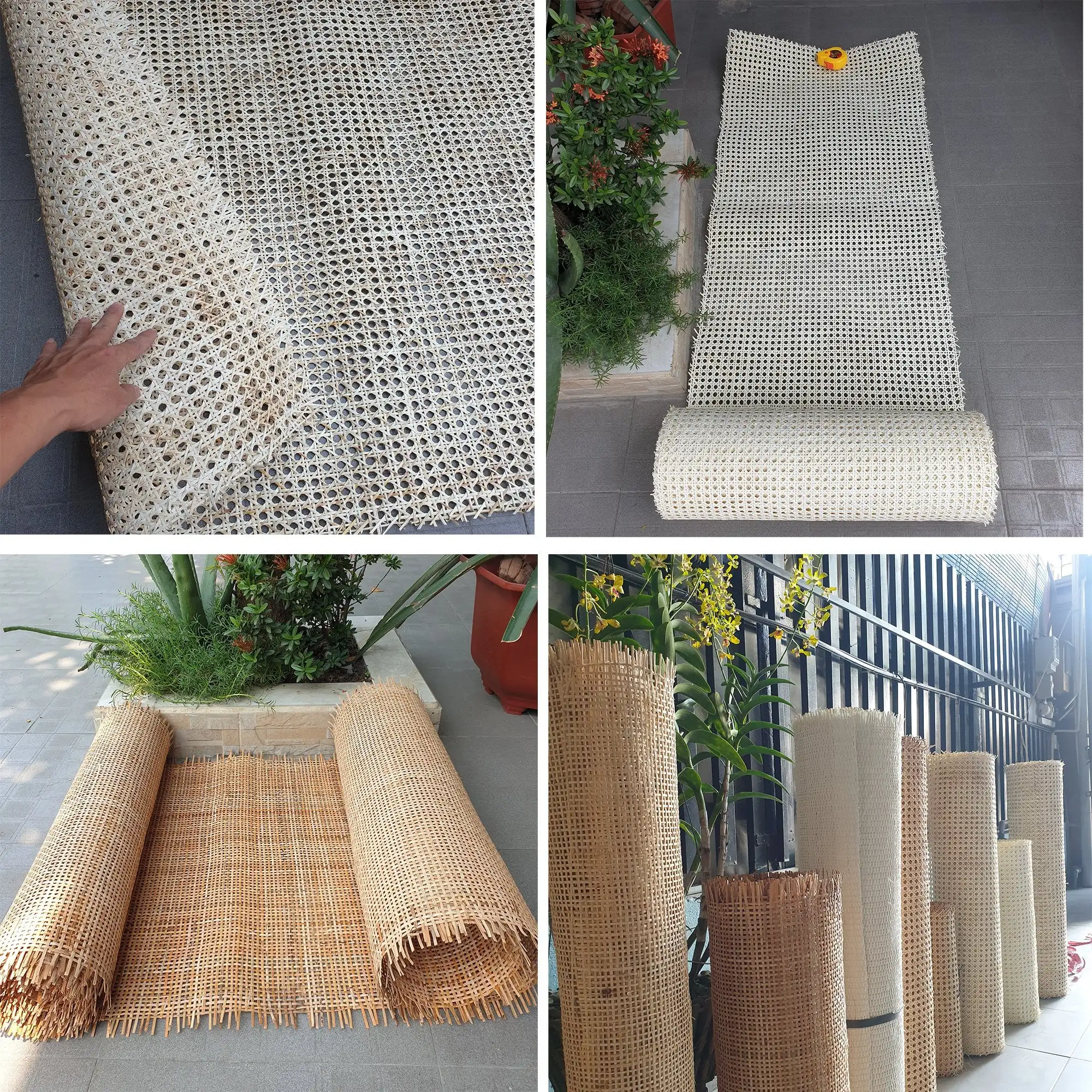 Foshan Factory Wholesale cane webbing roll synthetic rattan weaving wicker mesh pe