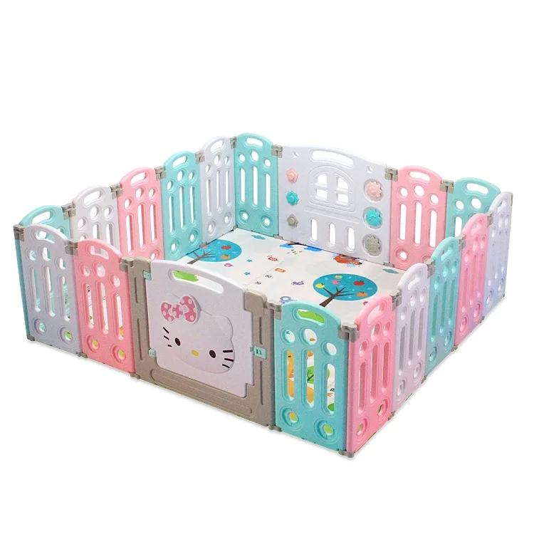 
Hot Sale Kids indoor foldable playpen soft play area garden home plastic kids fence In playground safety fencing 