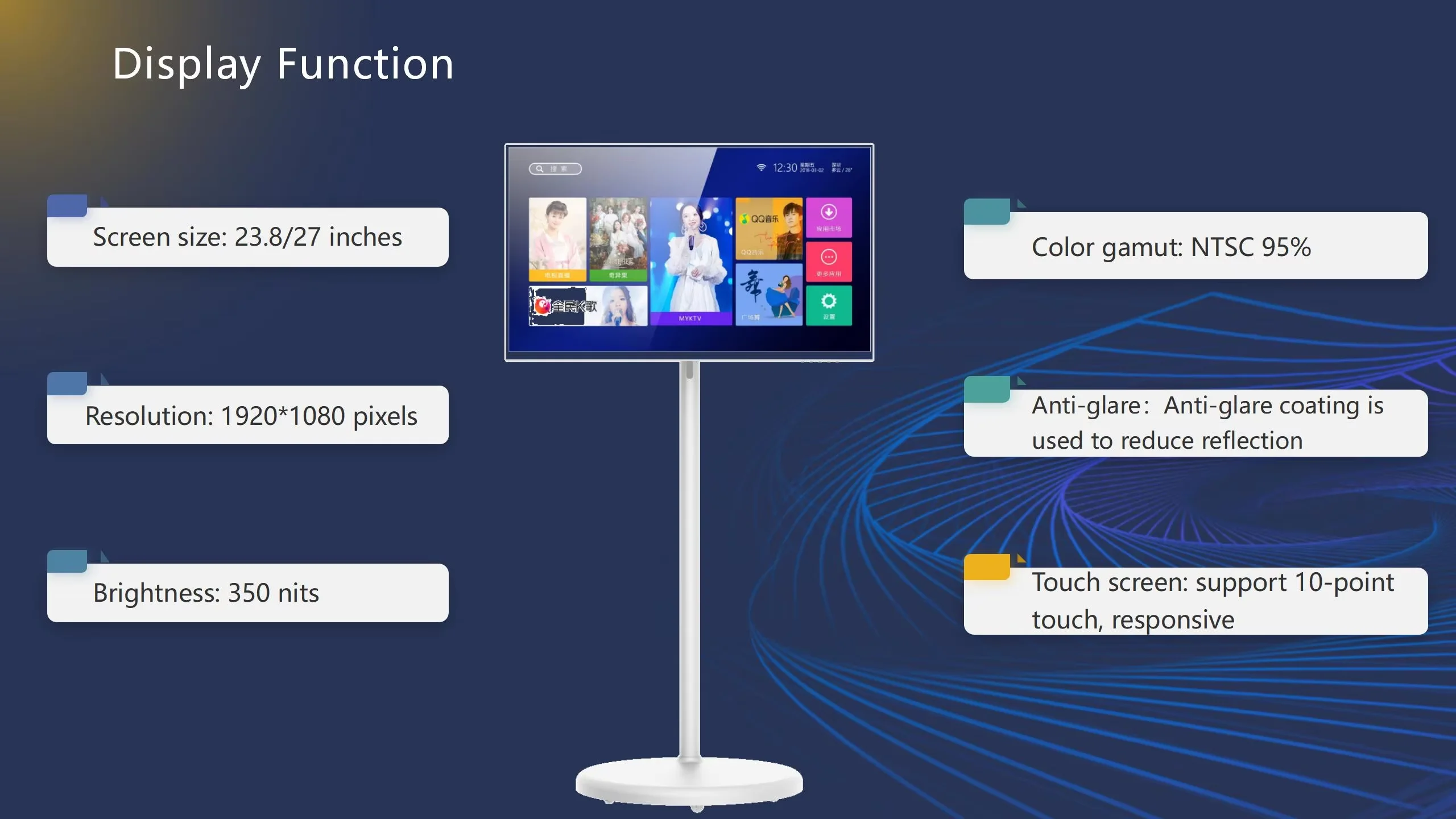 Best selling WiFi 12 system Wireless Indoor LCD Display Smart Portable TV Android Monitor