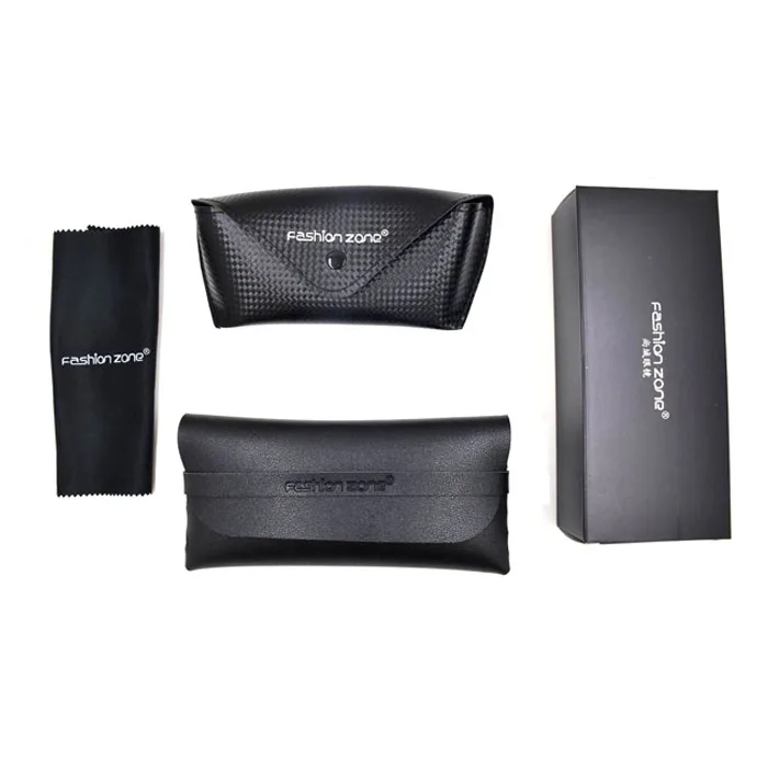 Discount sale, black cheap branded glasses package cardboard box/ PU case/cleaning cloth for sunglasses eyeglasses