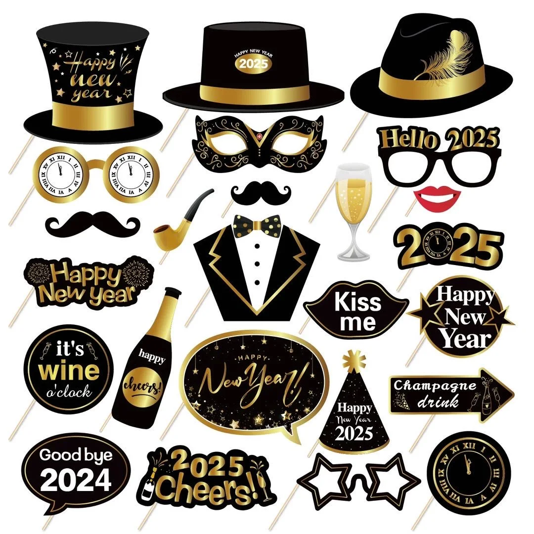 2025 party idea New Year photo props for happy new year party photos shooting