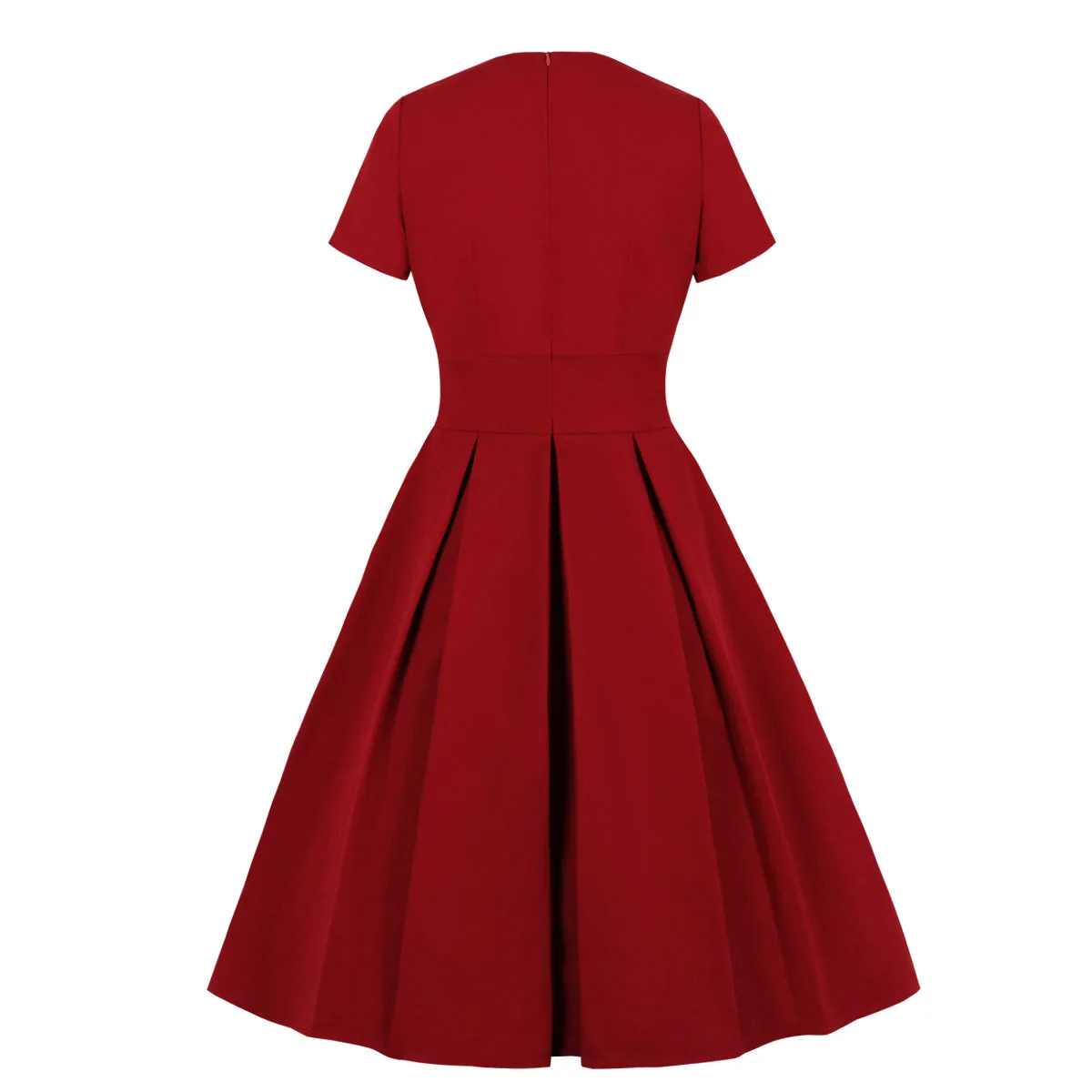 Elegant Party Red Dress VD2239 2021 Autumn New A Line V Neck Women 50s Vintage Dresses