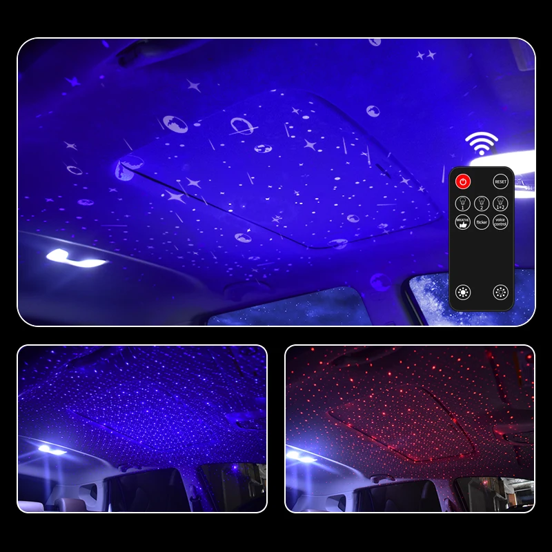 New Starry Sky USB Projector Voice Control LED Night Light Charging Projection for