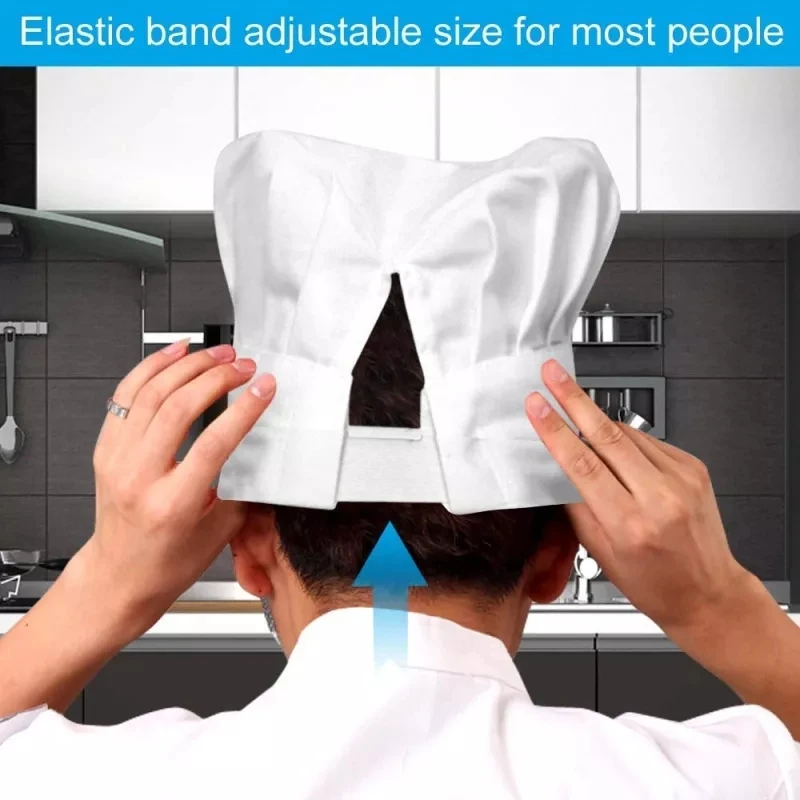 Elastic Adjustable Uniform Baker Kitchen Cooking Cotton Chef Hat