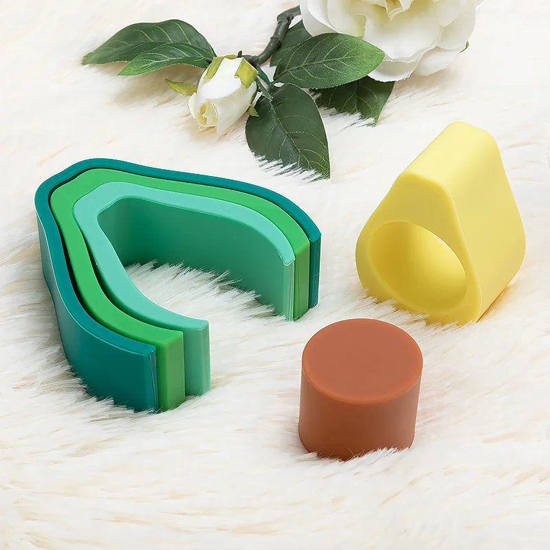 
Montessori Avocado Stacking Game Learning Toys Silicone Avocado Building Blocks Silicone Toy Set 