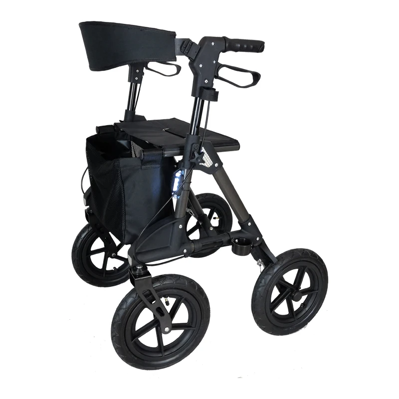 Four wheel European style folding rollator walker with Brake for old people