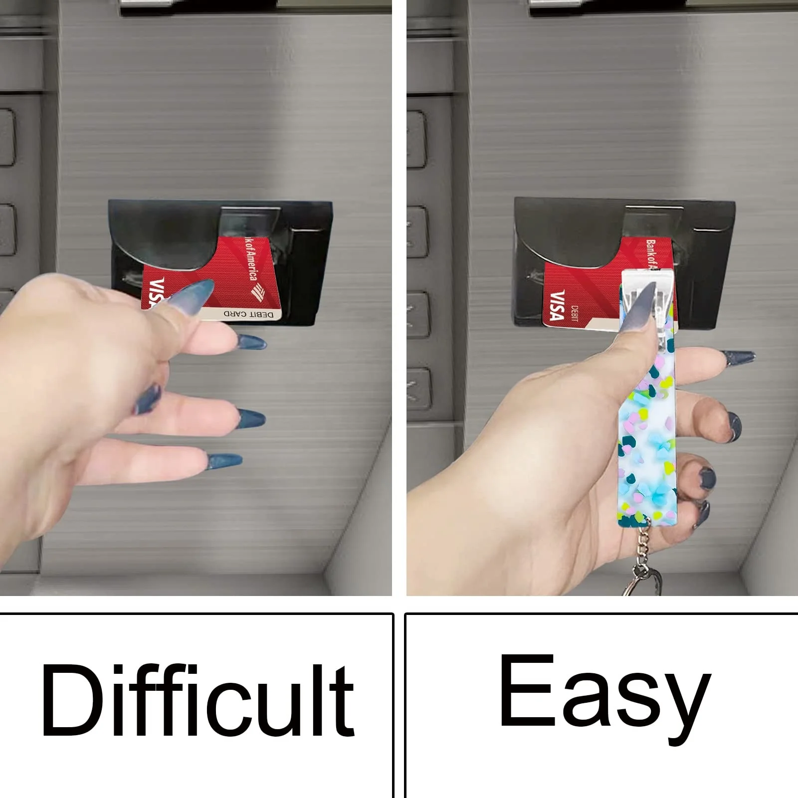First Factory Wholesale ATM Card Grabber Acrylic Keychain Card Puller Custom logo Credit Card Grabber for Long Nails