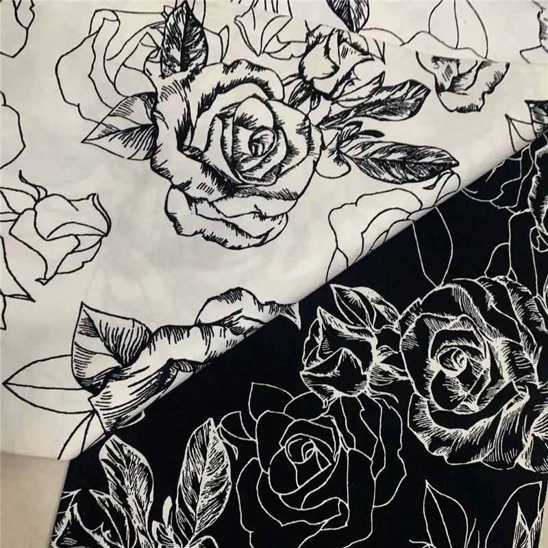 2022 new design Cotton stretch floral printed sateen fabric wholesale for dress