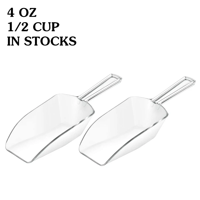 IC-2152 Kitchen Bar Party Wedding Ice Bath Food Candy Sugar Multi-purpose 40Z Clear Plastic Kitchen Scoop