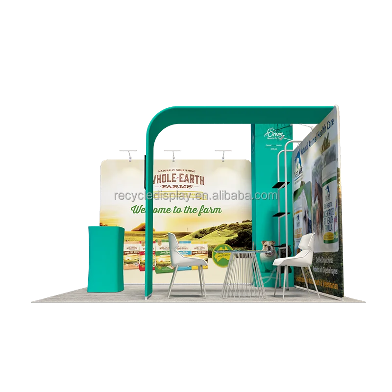 Portable Fashion Fair Booth Design Easy Assemble Modular custom printed fast build tawns exhibition trade show 10x20 booth