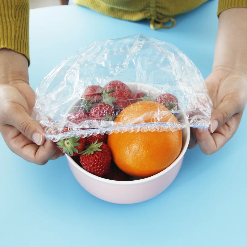 Custom Collapsible Disposable Transparent PE Plastic Food Cover Clear Plate and Bowl Fresh Elastic Elastic Specialty Tool