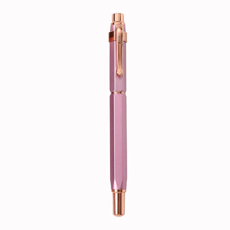 new Eternal life hexagonal metal signature pen rose gold business jewel pen corporate gift student office neutral pen