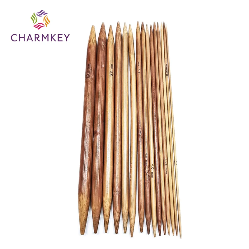 Charmkey High Quality 2.0-10.0mm Double Point Carbonized Bamboo  Knitting Needles for Hand Knitting