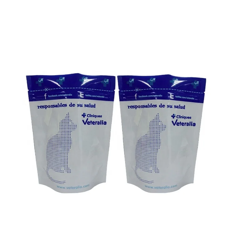Custom Printed Biodegradable Stand up Pouch Plastic Pet Food Packaging with Window Ziplock and Mylar Bags