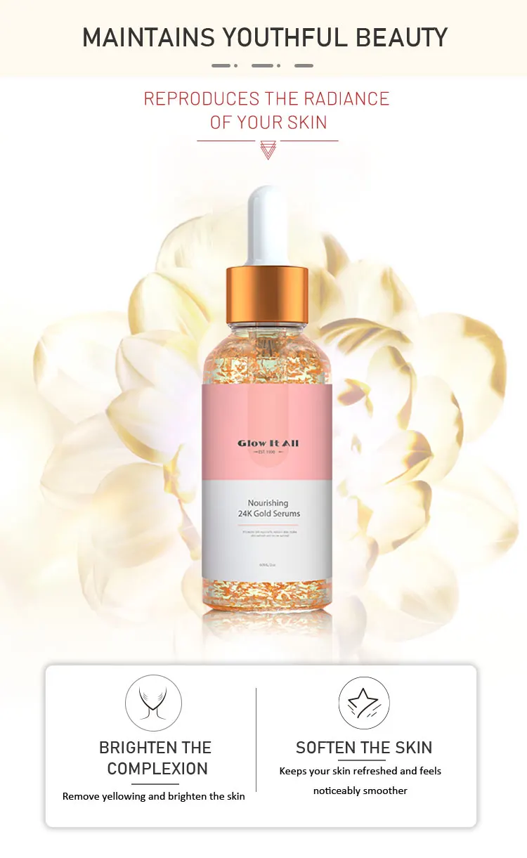Glow It All 24K Gold Serum Lightening Rose Facial Serum With Vitamin Keeping The Skin Firm And Taut