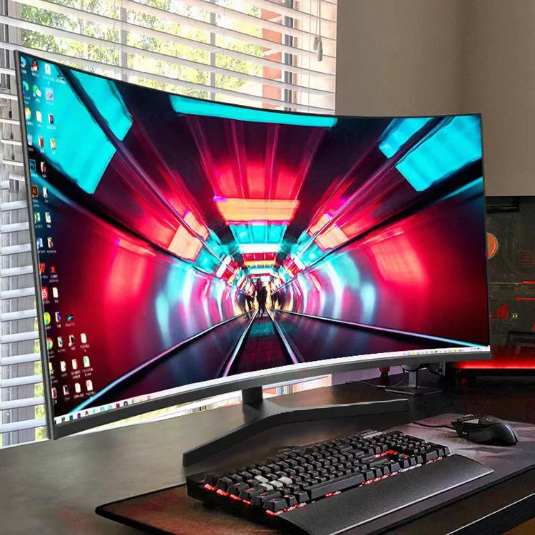 34 Inch Curved Screen Monitor 165 Hz 4k 3440*1440 21:9 Super Wide Gaming Monitor With Breathing Light anti-blue light
