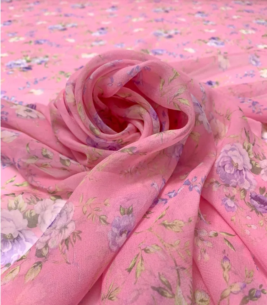 Custom Oem Printing by Customer Design Digital Print 100% Silk Chiffon Fabric Silk Fabric Custom Print