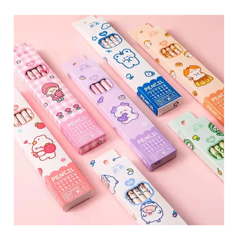 Wholesale creative back to school gifts kids cartoon 10pcs hb eraser pencil set