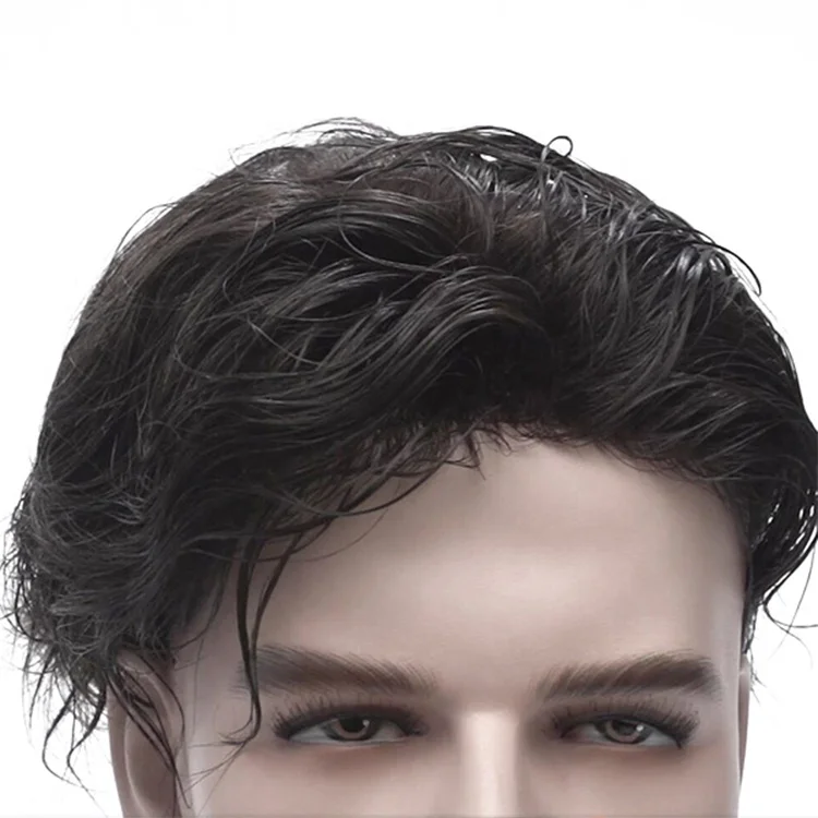  MF1 New Times Hair моно с PU периметром парик из человеческих волос для мужчин