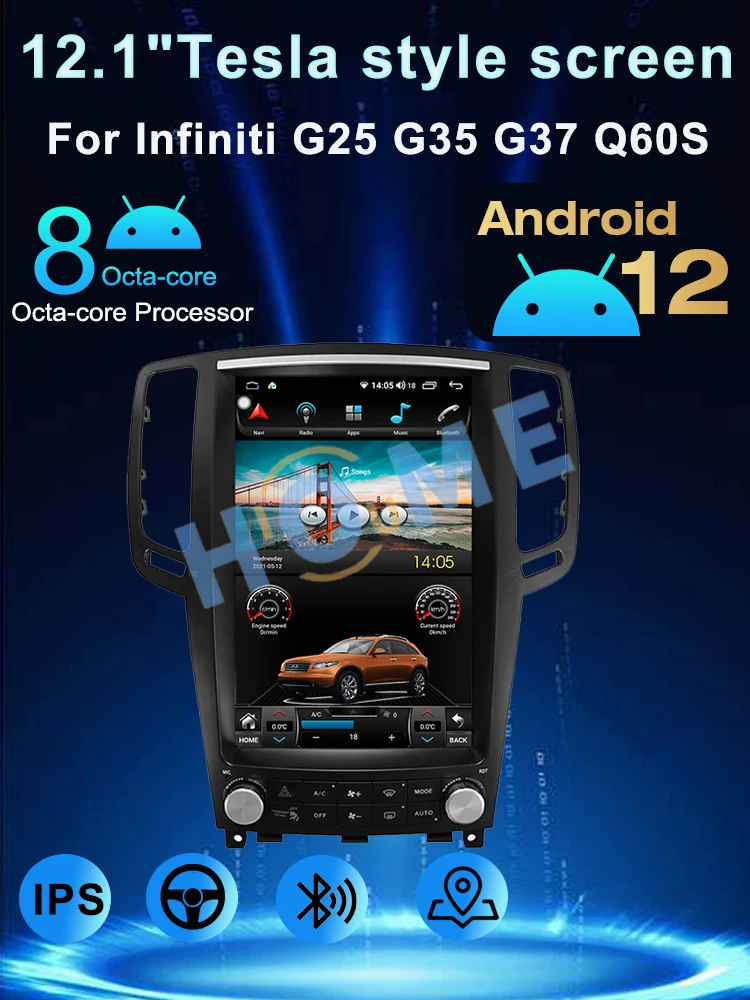 12 1 дюймов 128 г Tesla экран для Infiniti G25 G35 G37 2006-2013 Android автомобильный мультимедийный плеер авто Carplay GPS