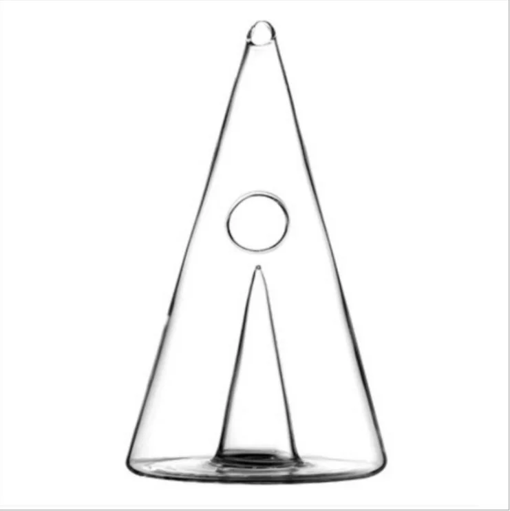 750ml Pyramid Shape Handmade Lead Free Wine Decanter Red Wine Decanter