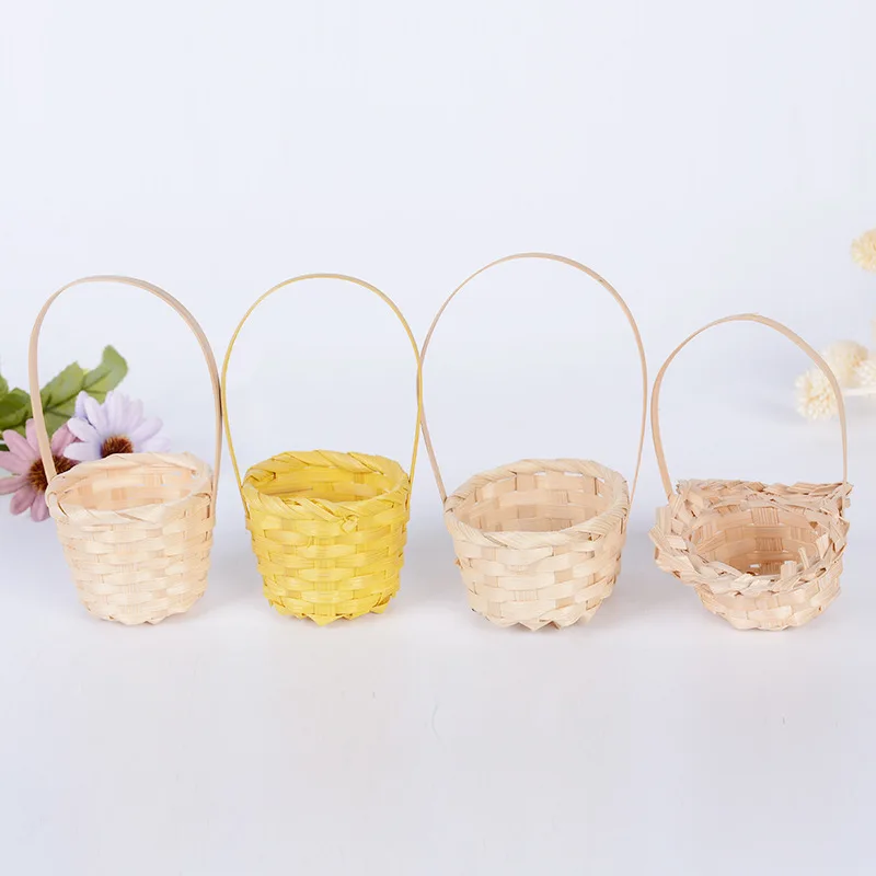 Portable Handmade Rattan Storage Container Houseware Bamboo Woven Gift Storage Basket With Plastic Liner