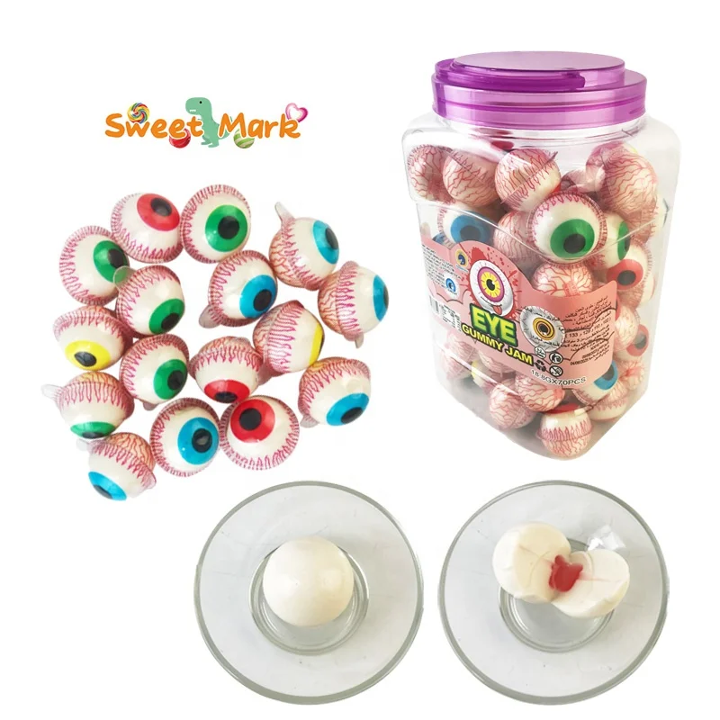 Halloween Candy Big Eyeball Gummy Wiht Fruit Jam Halal