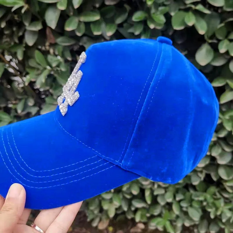 2021 Золотая Бархатная бейсболка женские модные замшевые шляпы с надписью и бриллиантами