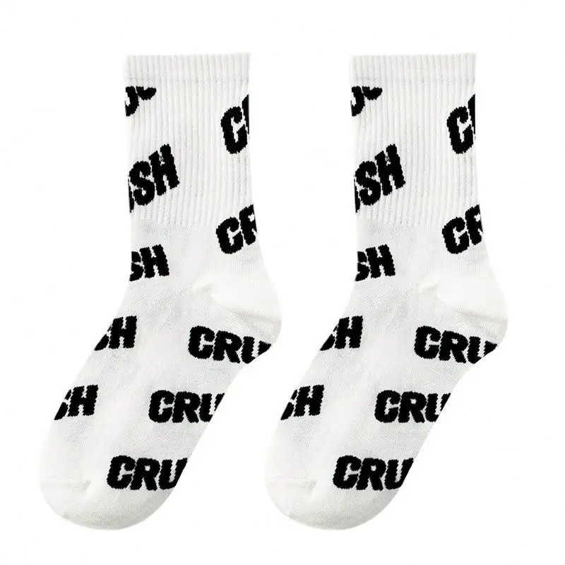 Rbao fashion Medium tube socks summer thin stockings embroidery personality women socks wholesale