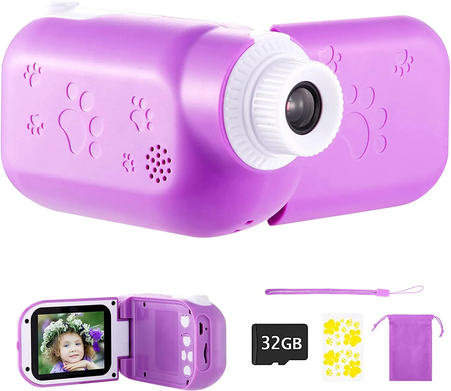 Kids Video photos Camera Toys For children Aged 3-10 Years 1080P 2.4 Inch 32GB SD Card Mini Camcorder