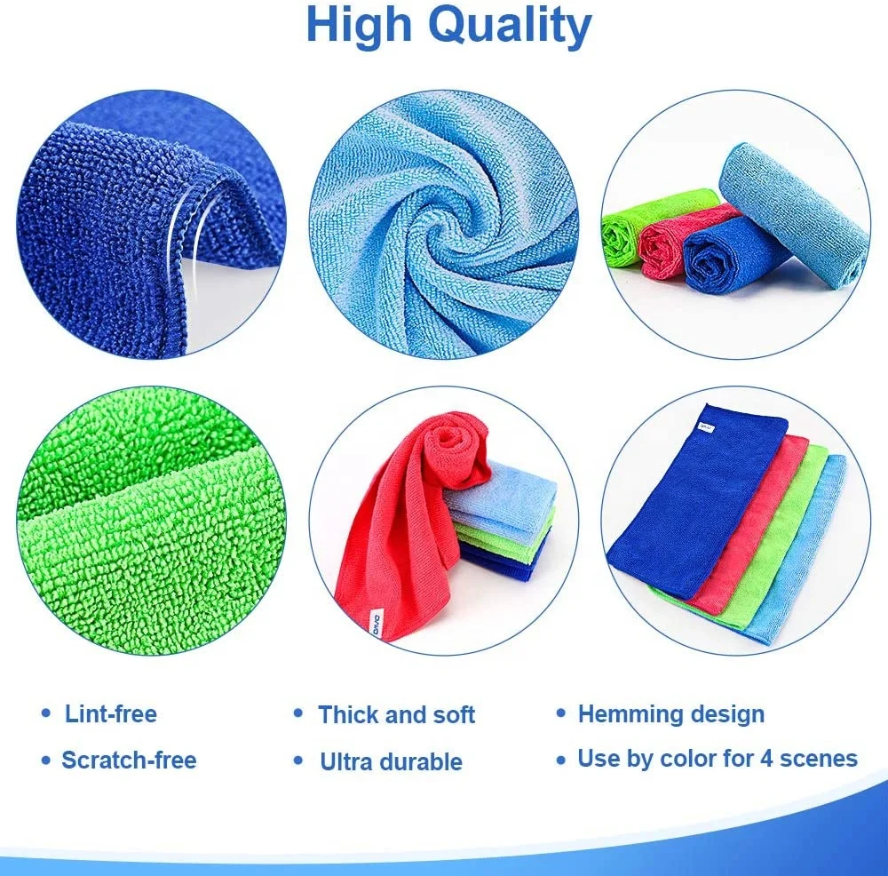 Factory Wholesale Custom Size Logo 400 Gsm Microfiber Pet Towel Car Cleaning Towels