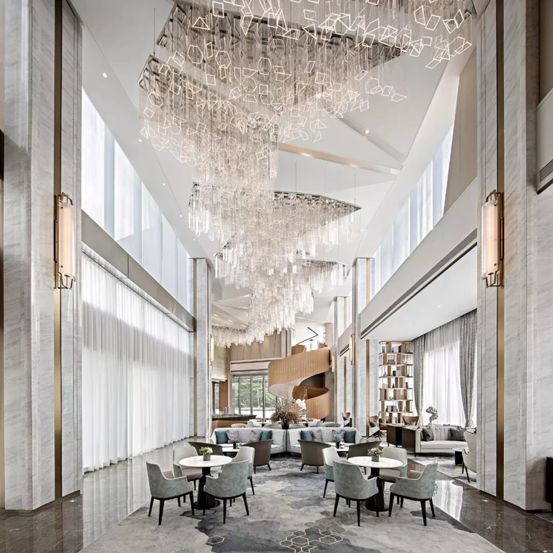 Professional Suppliers Luxury Hotel Lobby Large Ceiling Banquet Hall LED Chandelier Lamp