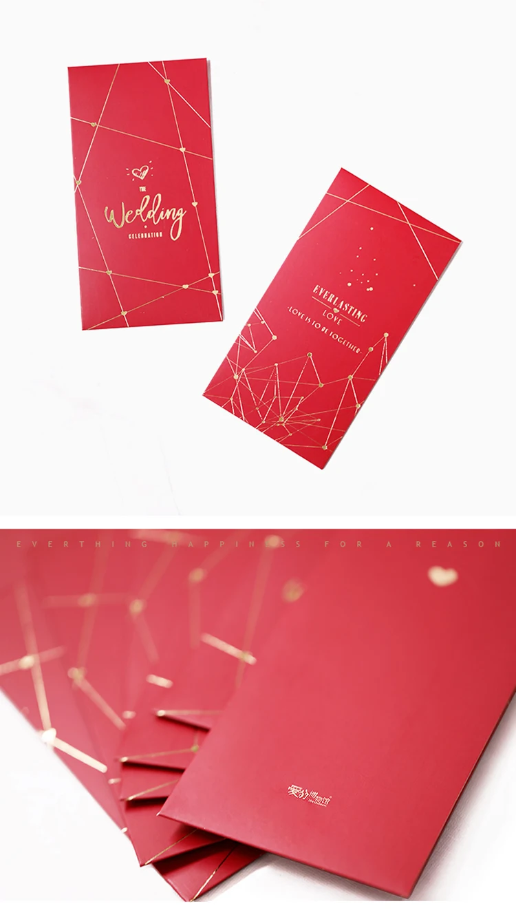 Custom Logo  Hot Stamping Chinese New Year Red Envelope Money Gift envelope