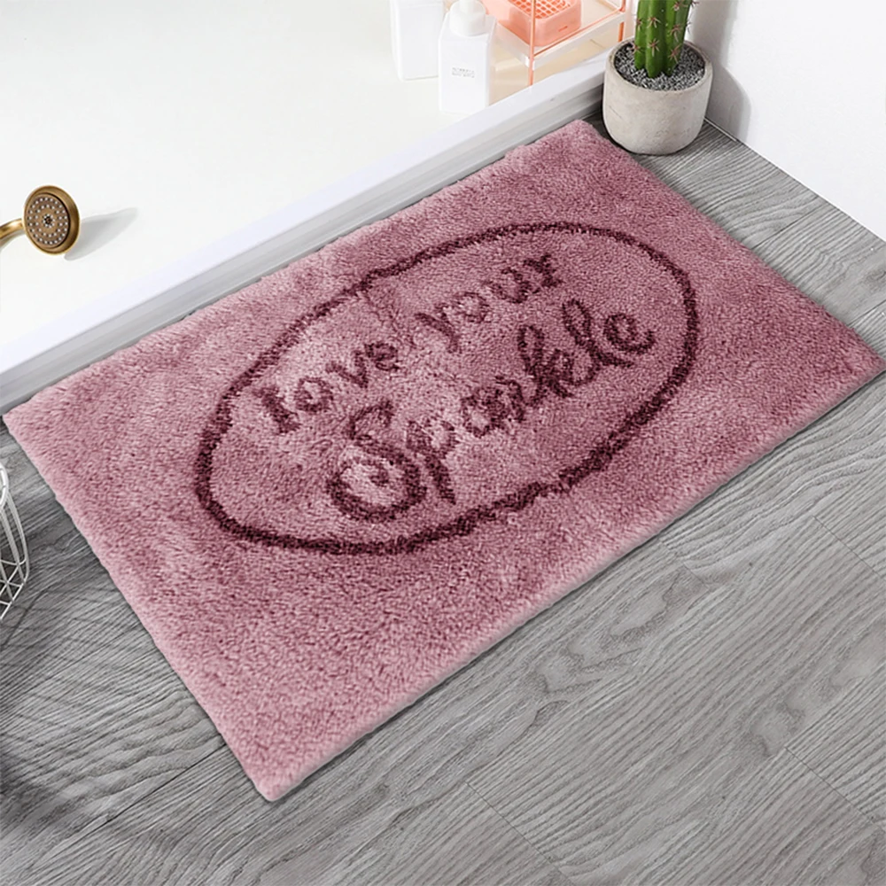 TPR Backing Embroider Double Tufted Non Slip Shower Bathroom Bath Mats