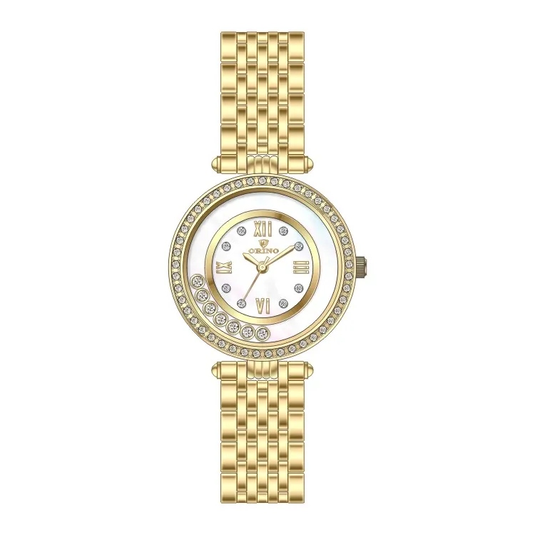 3ATM Water Resistance Mineral  Glass Brass Woman Rolling Fashion Wrist Watch
