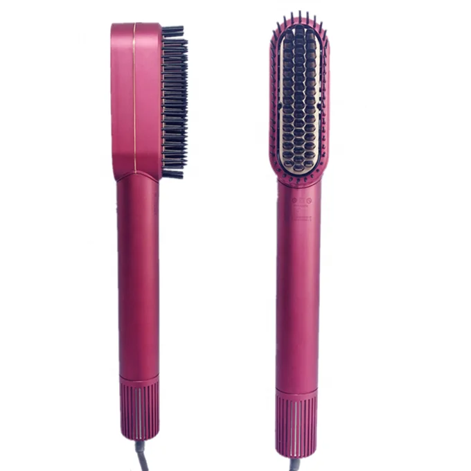 HY Hair Straightening Brush Electric Dryer Comb Electric Heating Hair Straightener Brush Comb Hot