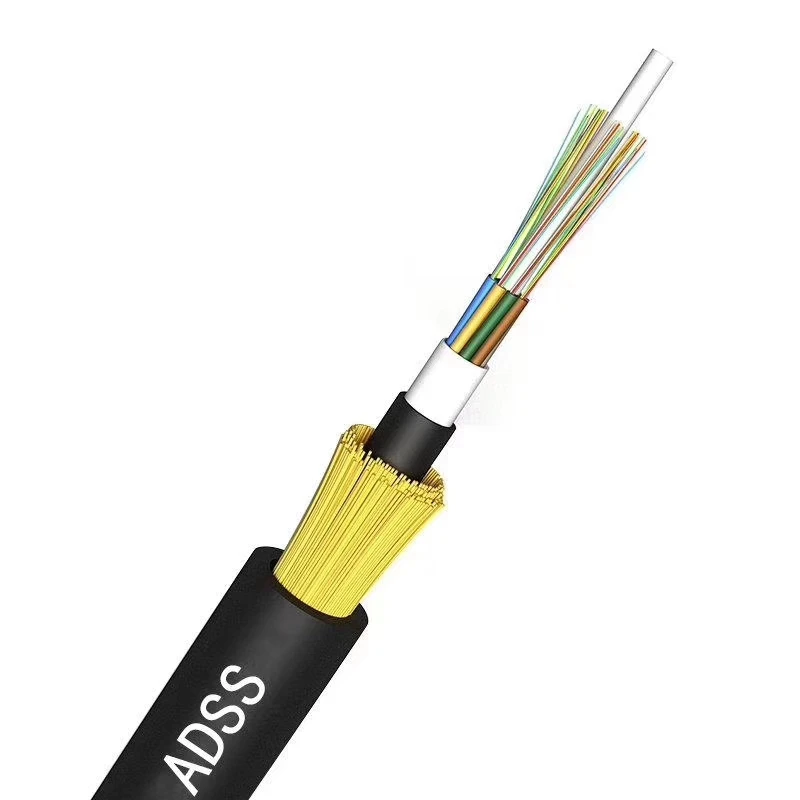 adss de cable de fibra optica  SM with Aramid yarns 6/12/24/48/96 Core  span 100m 200m 400m 800m ADSS